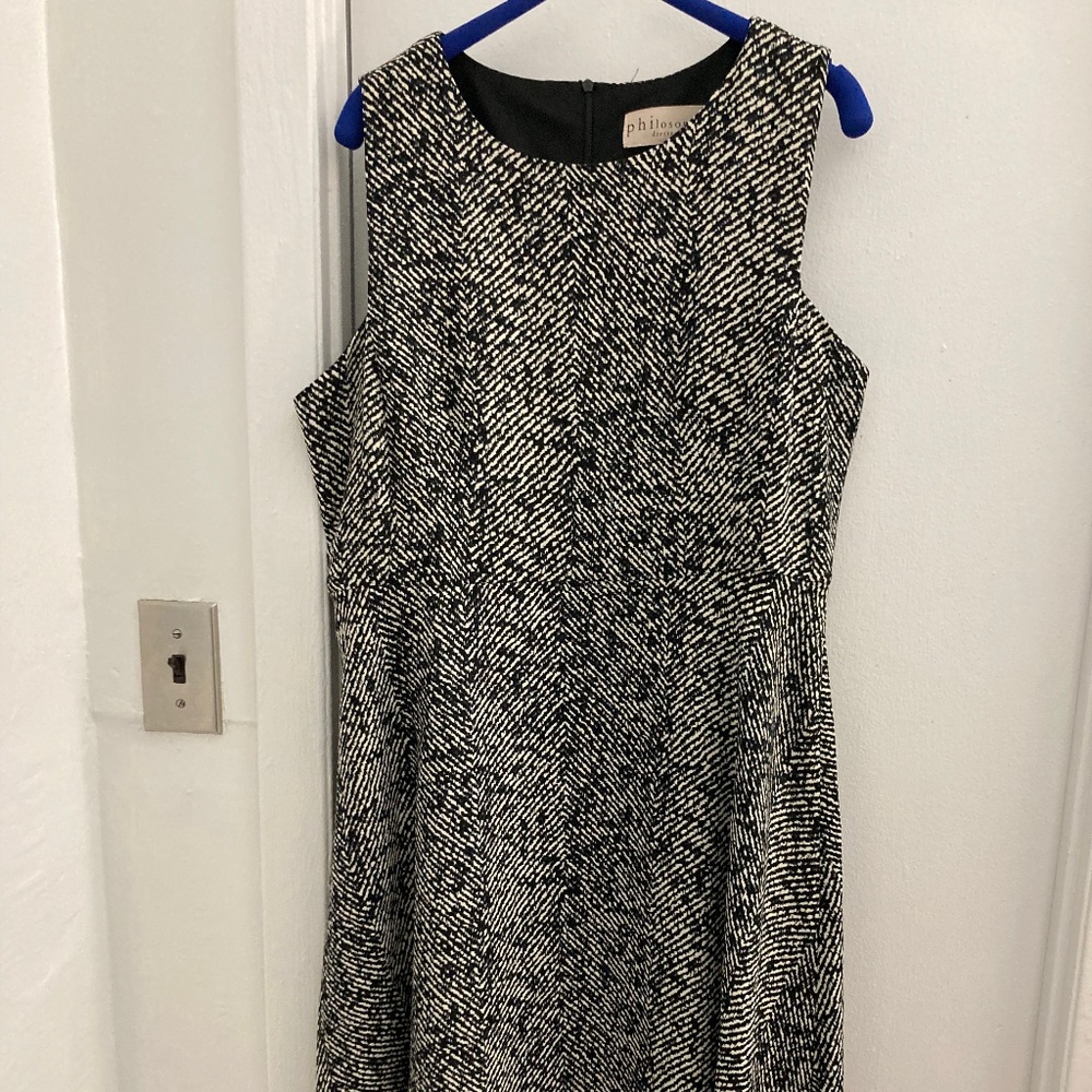 Philosophy Black & White Animal Print Midi Dress